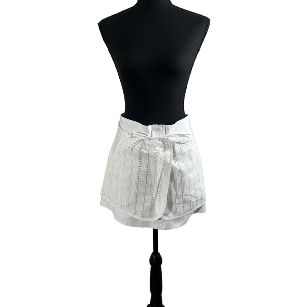 Thakoon White Eyelet Combo Mini Skirt, Size 2 NWT